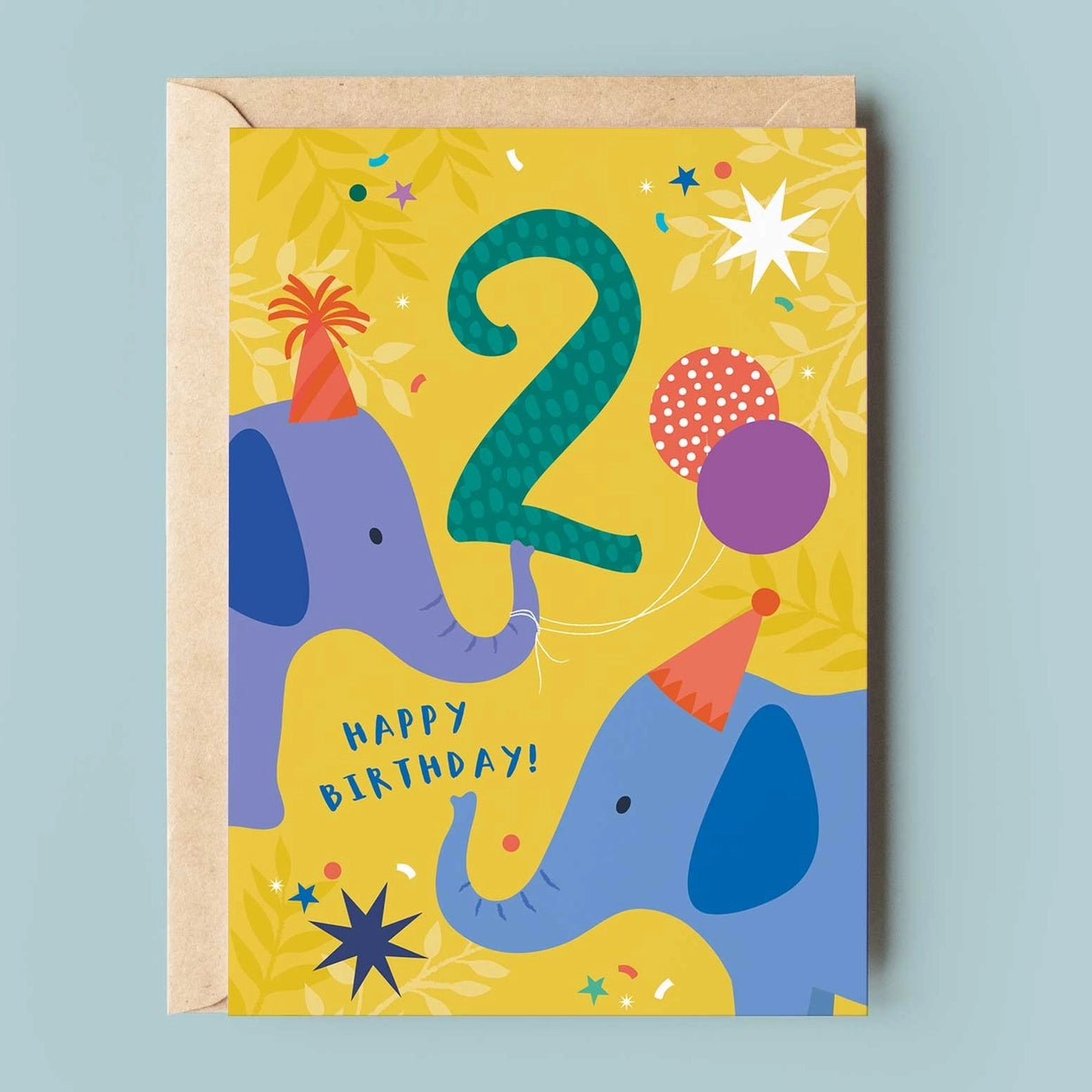 2nd Birthday Elephants Age Birthday Card