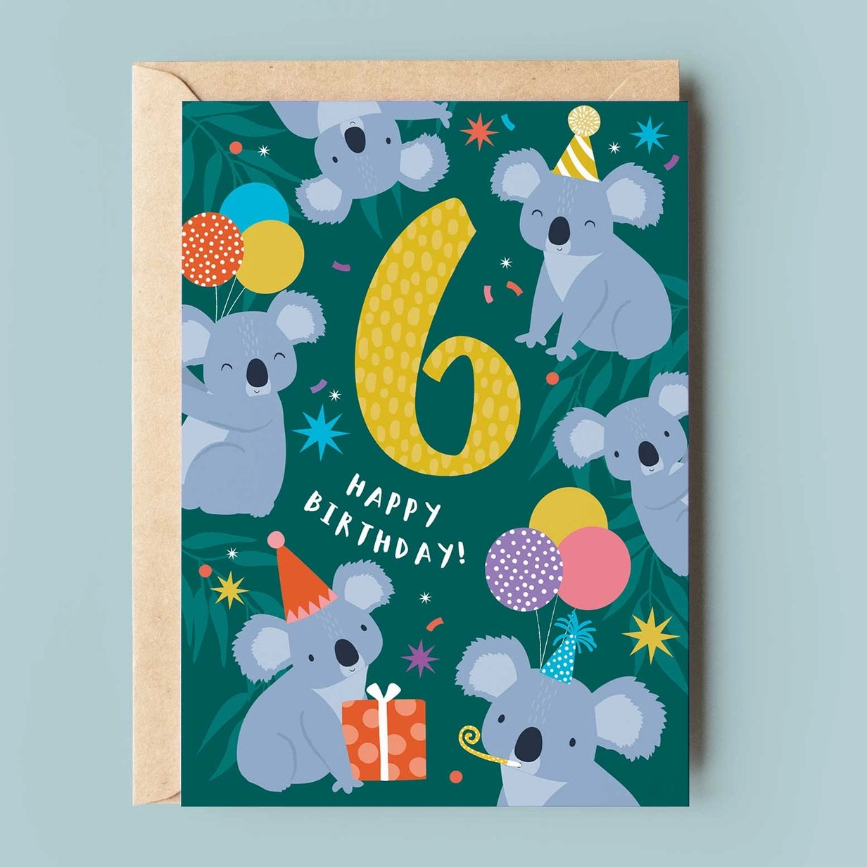 6th Birthday Koala Age Birthday Card