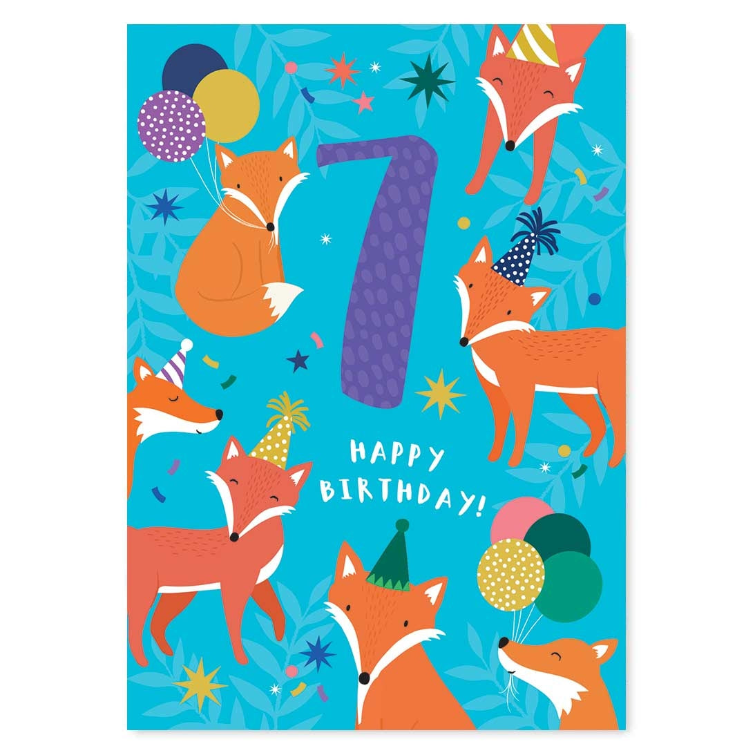 7th Birthday Fox Age Birthday Card