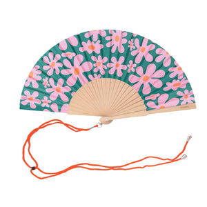 Pink & Green Flower Fan
