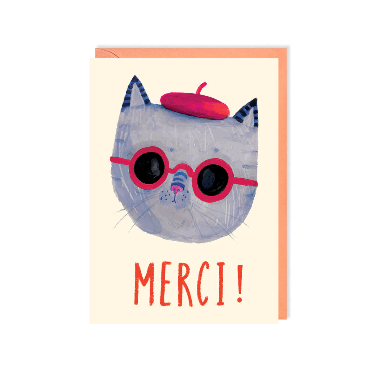 Merci French Cat Thank You Card