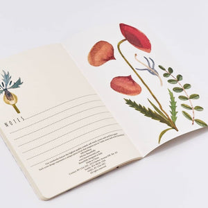 Greens And Flowers Small Lined Notebook