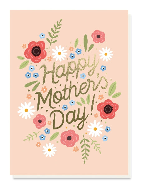Peach Floral Mother's Day Card