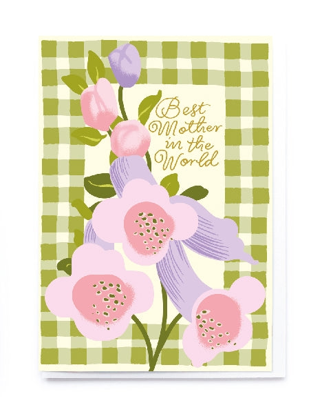 Gingham Floral Mothers Day Card