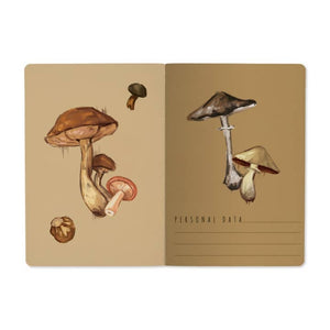 Mushrooms On White Small Lined Notebook