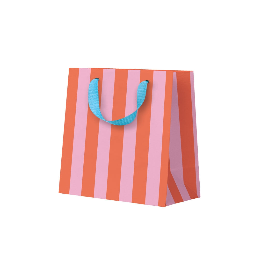 Mini Pink & Orange Stripes Gift Bag