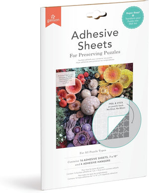 Gallison adhesive sheets packaging for preserving puzzles on a white background.