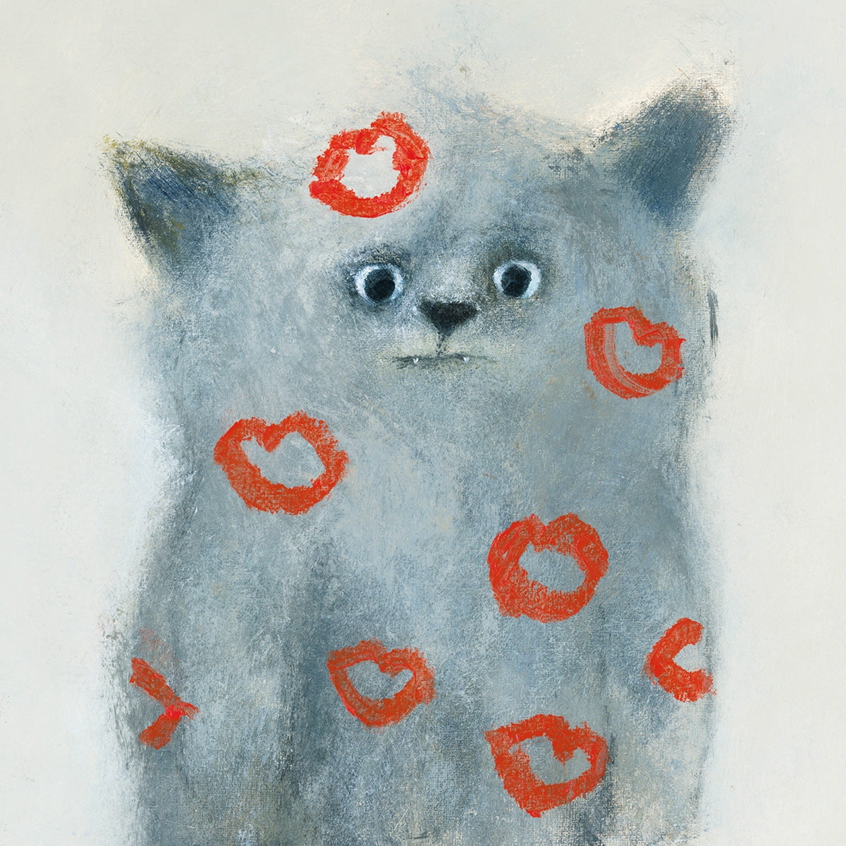 Air Kisses Cat Blank Art Card