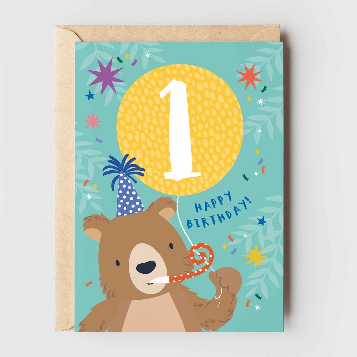 1st Birthday Bear Age Birthday Card