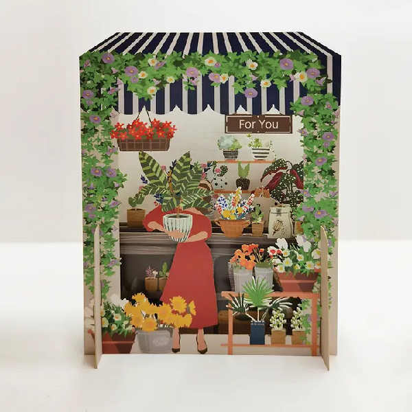 Plant Shop Miniature World Pop Up Card