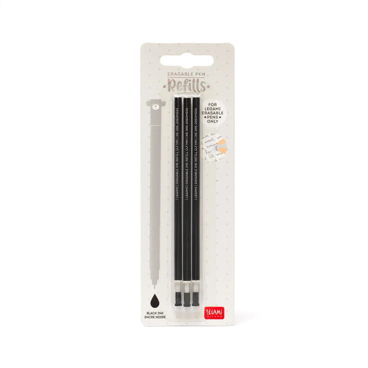 Erasable Black Gel Pen Refills