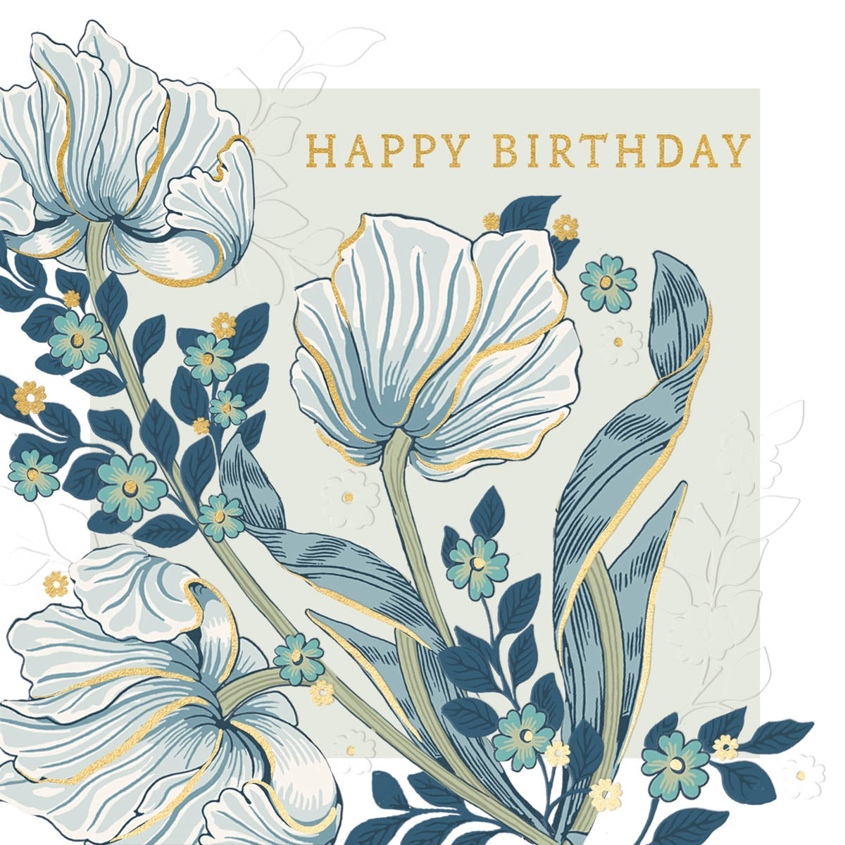 Blue Pimpernel Birthday Card