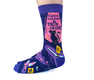 Cats, Wine & Crime Women's Socks