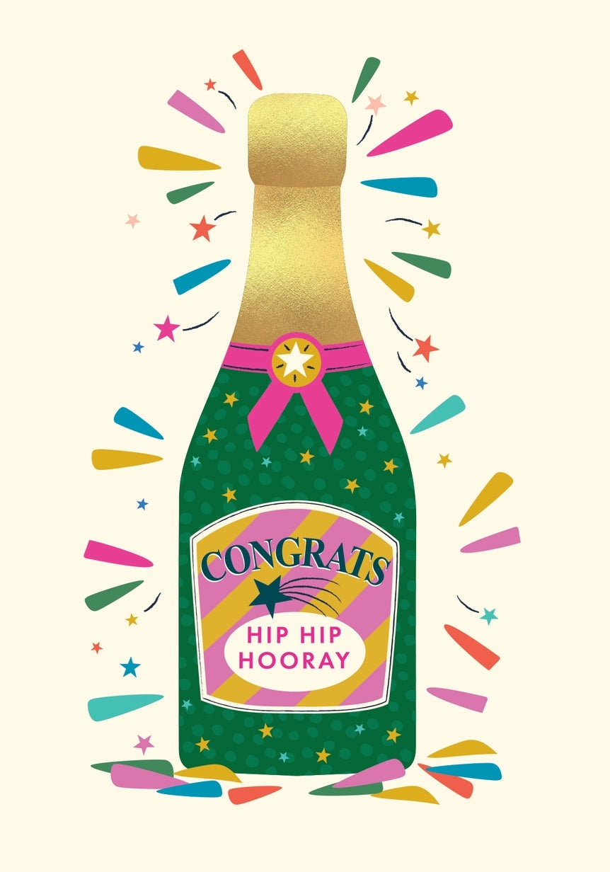 Bottle Of Bubbly Congrats Card