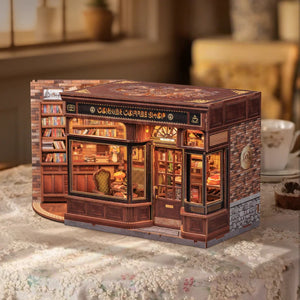 DIY Miniature Book Nook Kit | Corner Coffee Shop