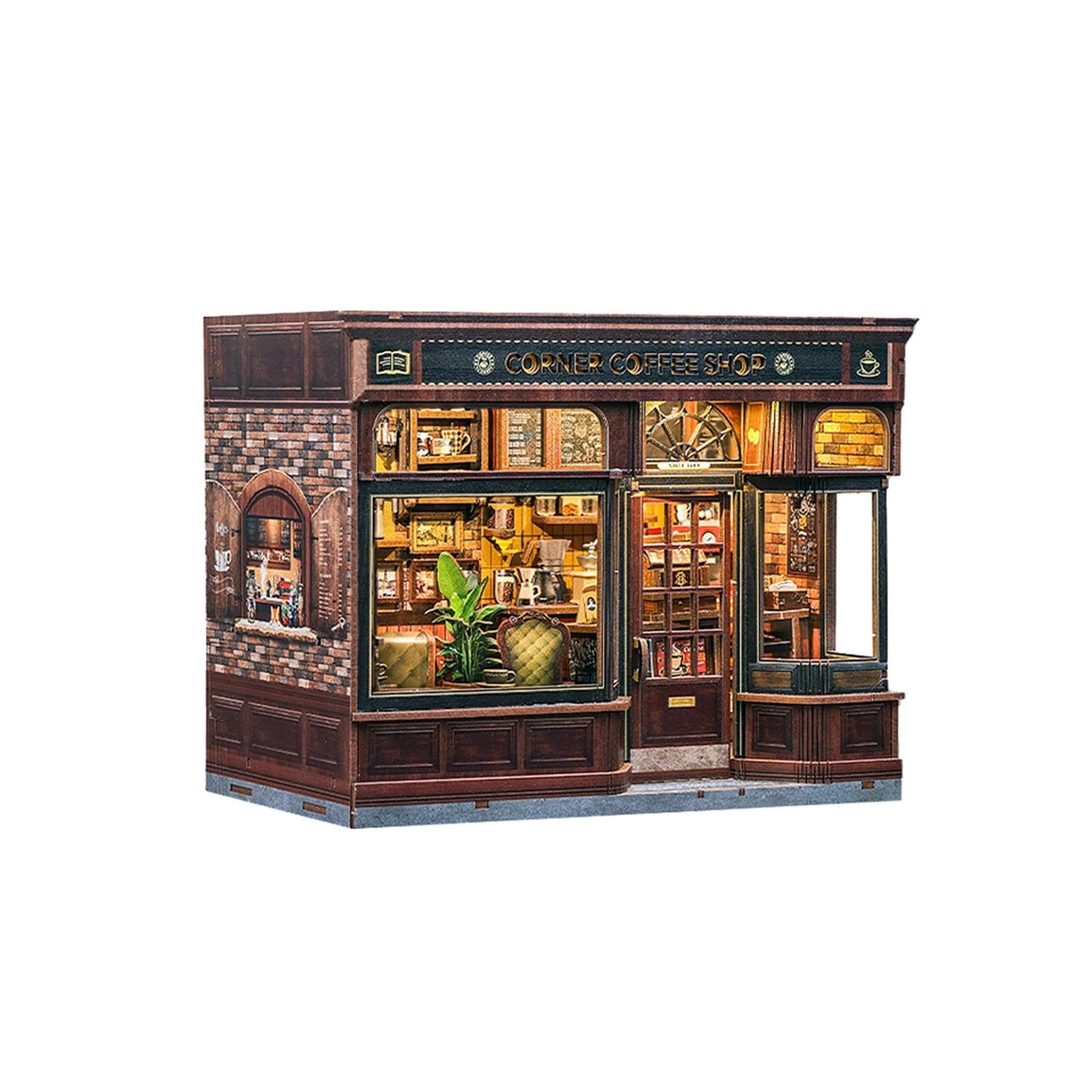 DIY Miniature Book Nook Kit | Corner Coffee Shop