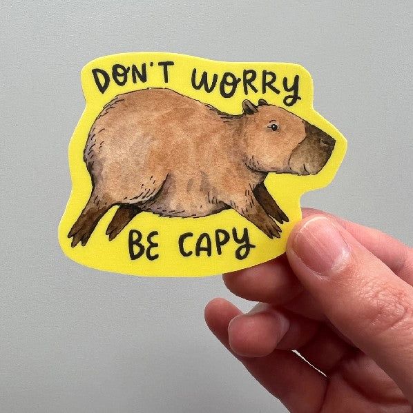 Don't Worry Be Capy Sticker