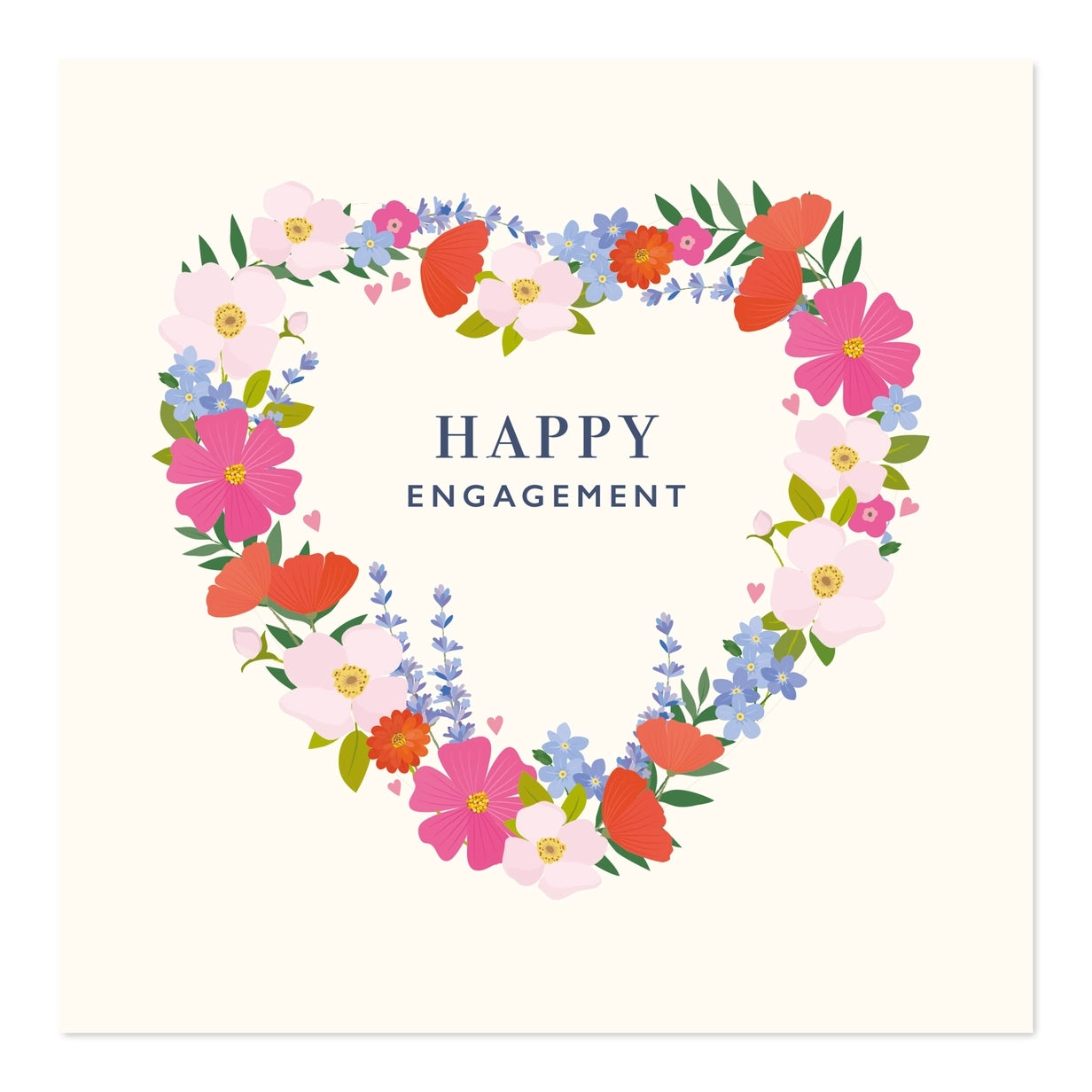 Floral Heart Engagement Card