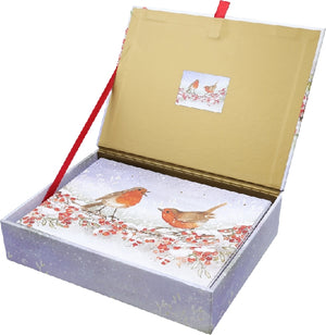 English Robins In Winter Boxed Holiday Cards | Set of 20