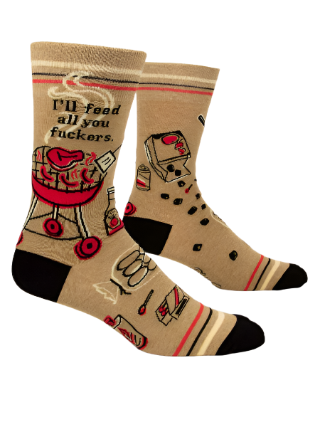 Blue Q Men's Crew Socks | Feed You Fuckers