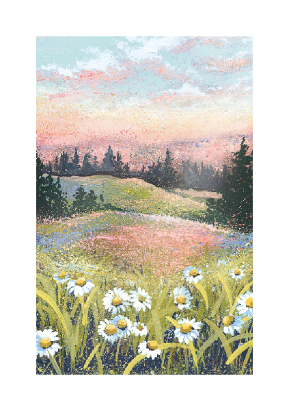 Field Of Flowers Blank Art Card