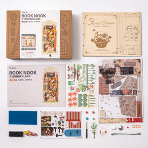 DIY Miniature Book Nook Kit | Floral Corner