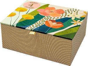 Decorative storage box with a floral pattern