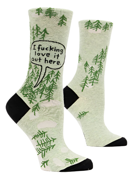 Blue Q Women's Crew Socks | I Fucking Love It Out Here