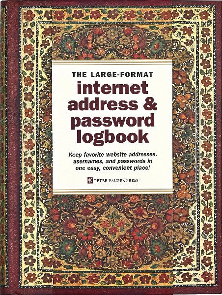 Gilded Floral Large Print Internet Address & Password Logbook