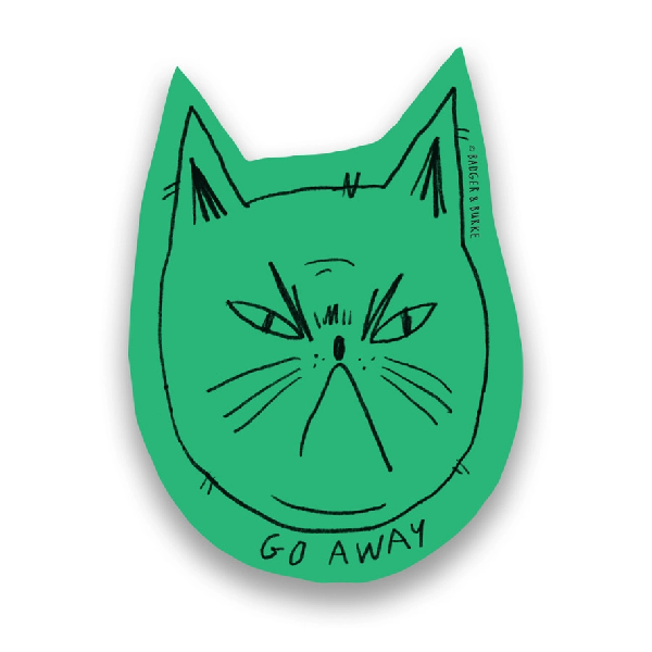 Snitty Kitty Go Away Sticker