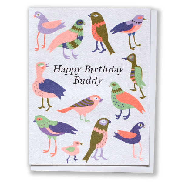 Happy Buddy Birds Birthday Card