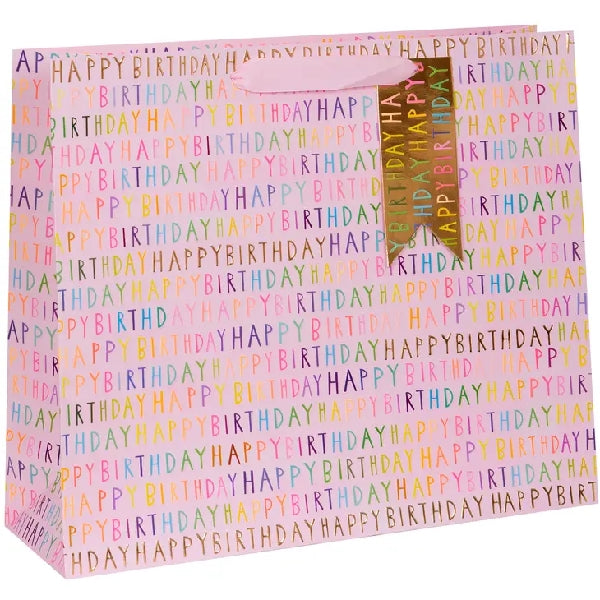 Shopper Size Pink Happy Birthday Gift Bag