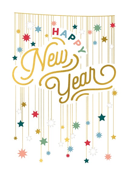 New Year Stars Holiday Card