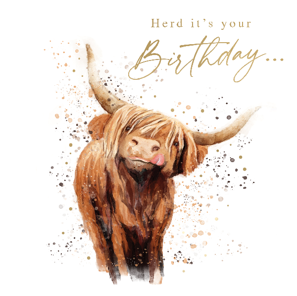 Highland Cow Birthday Card