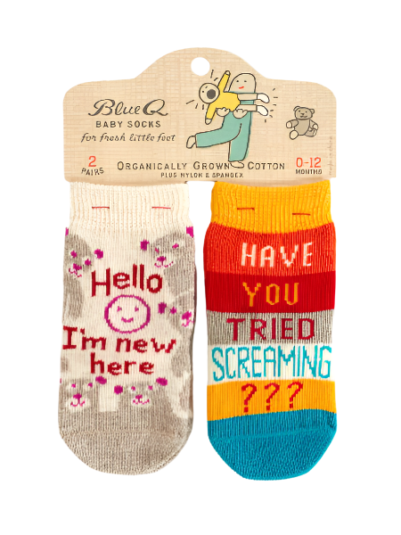 Blue Q Baby Socks | I'm New / Screaming Baby