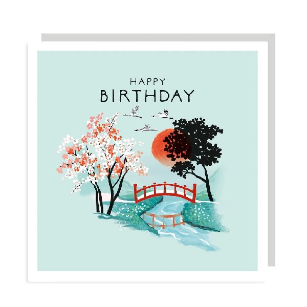 Japanese Garden Birthday Card