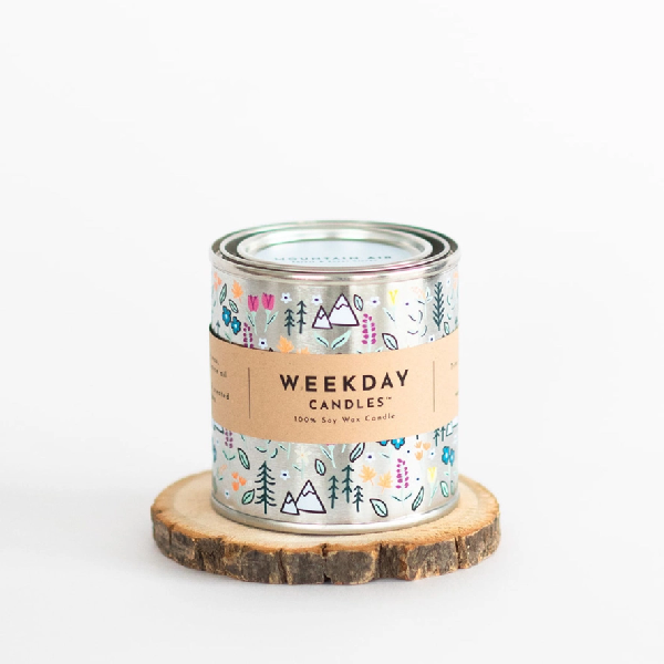 Weekday Candles Paint Tin Candle | Mountain Air