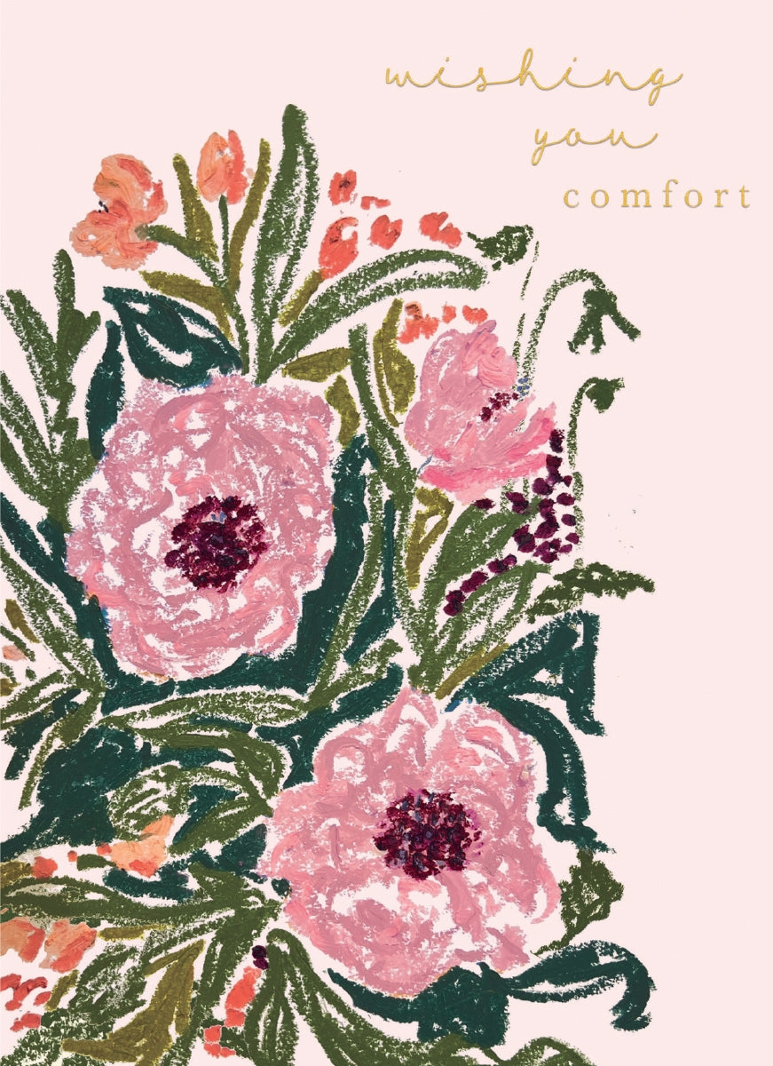 Pink Bouquet Sympathy Card