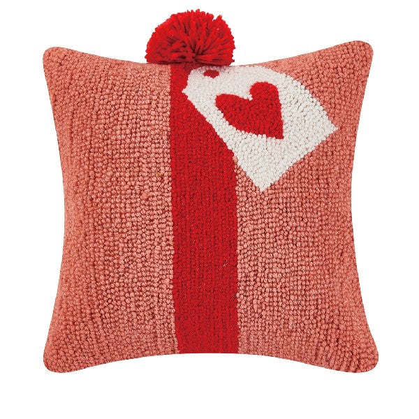 Pink Gift With Pom Pom Hook Pillow