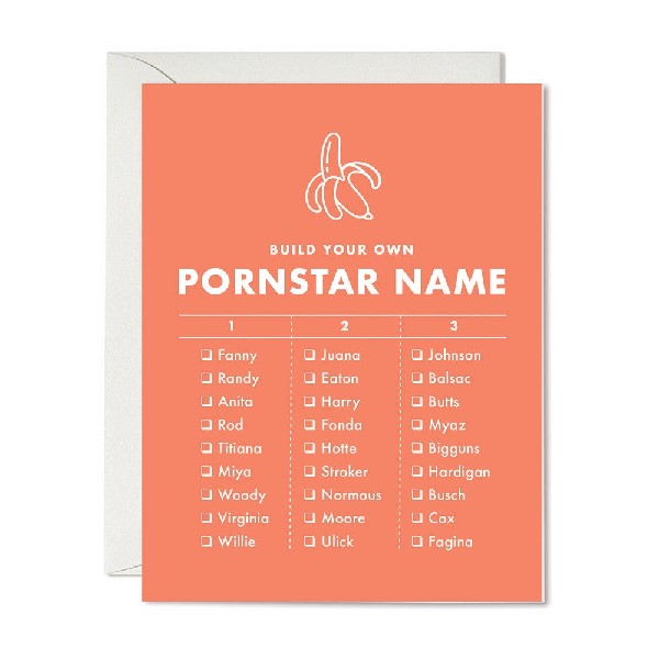 Pornstar Name Birthday Card