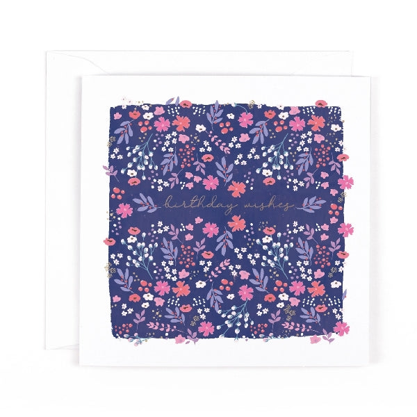 Purple Floral Birthday Card