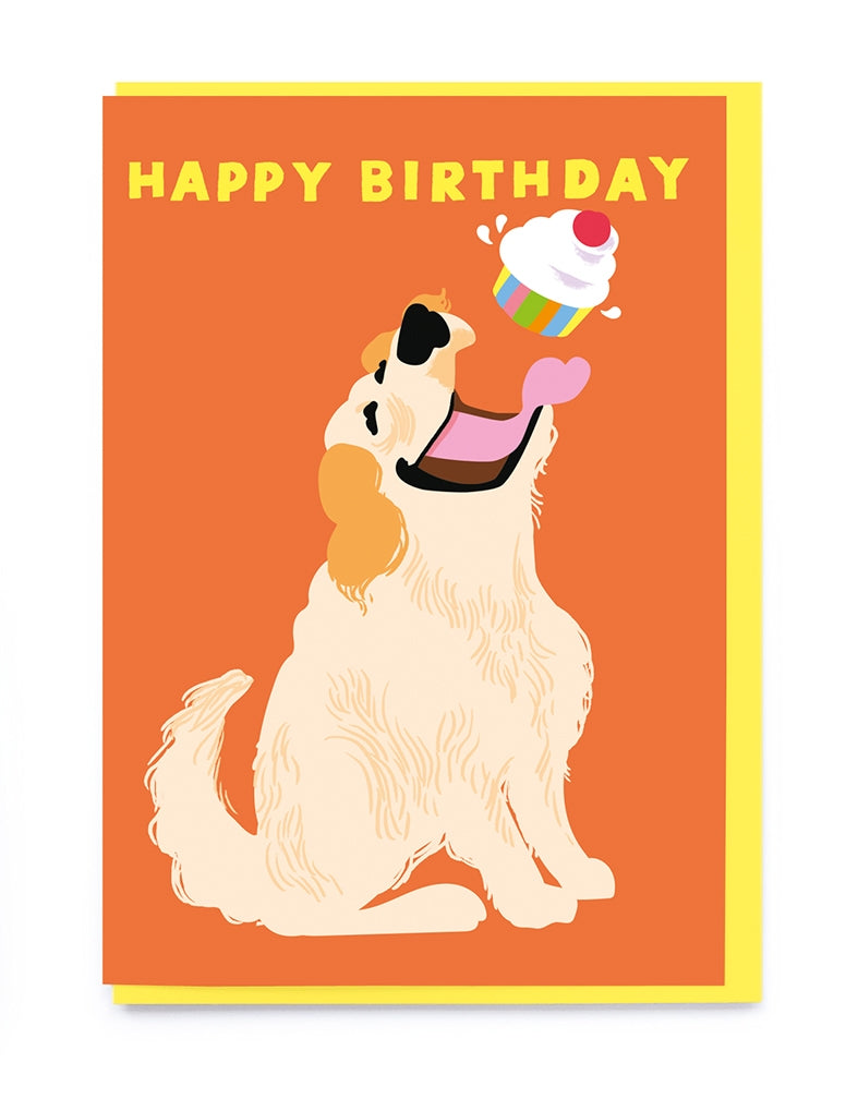 Golden Retriever Cake Birthday Card