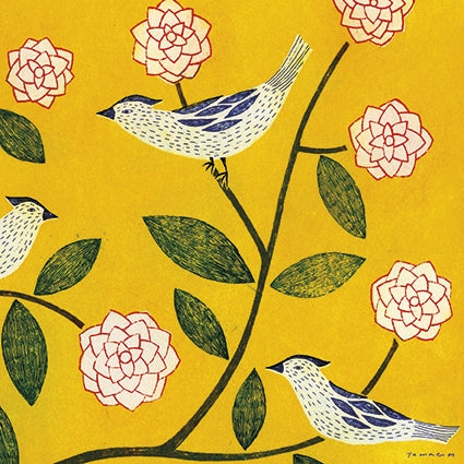 Roses & Birds Blank Art Card