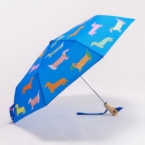 Sausage Dog In Blue Duckhead Umbrella