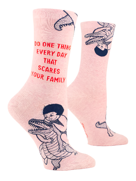 Blue Q Women's Crew Socks | Scares Your Family
