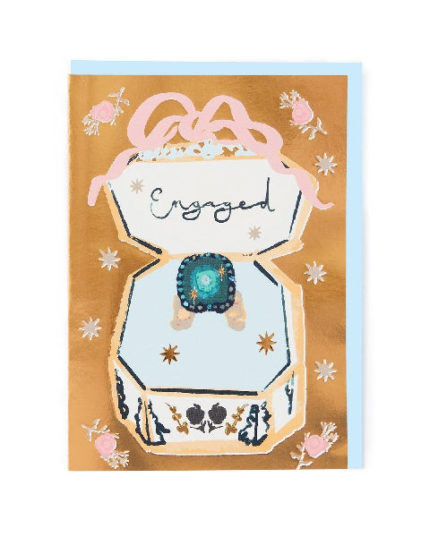 Vintage Wedding Ring Engagement Card