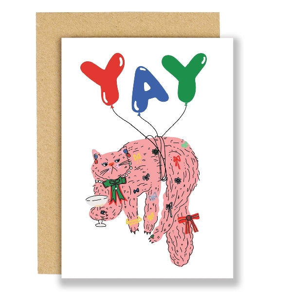Yay! Cat Birthday Card