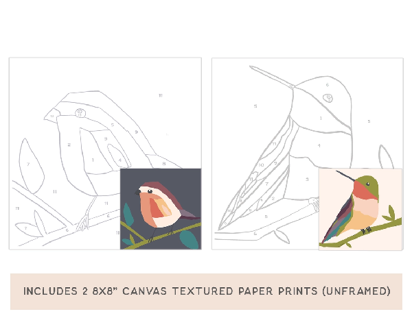 Breathe People Paint By Numbers Kit | Zen Balance With Birds