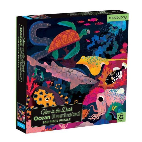 Mudpuppy Glow In The Dark 500 Piece Puzzle | Ocean