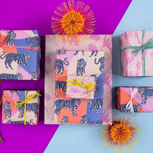 Wrappily Eco Gift Wrap | Blue Tigers